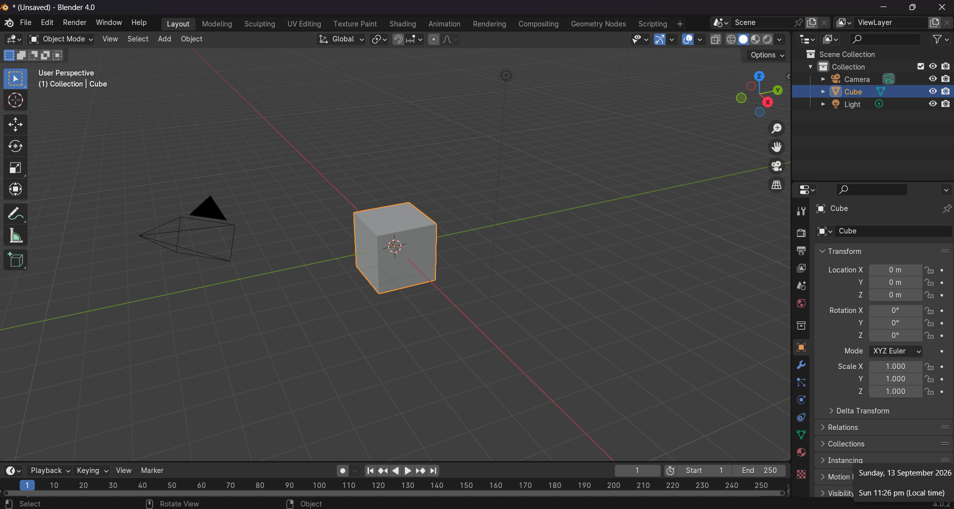وضع الكائن في مساحة عمل التخطيط (Layout Object Mode)